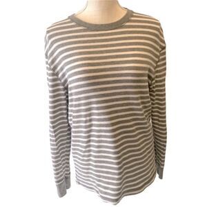 Gray & White striped sweater Medium